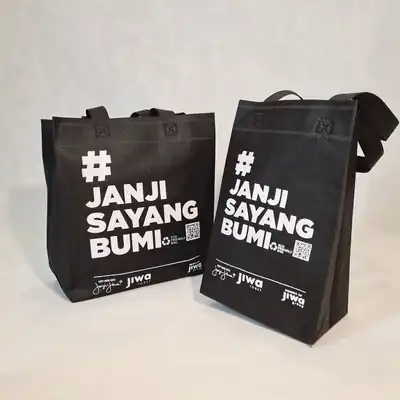 Tote bag spunbond dengan sablon logo Janji Jiwa
